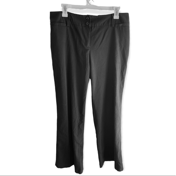 Y2K Black Trousers Low Rise Straight Leg Pants Size 10 - Picture 2 of 8